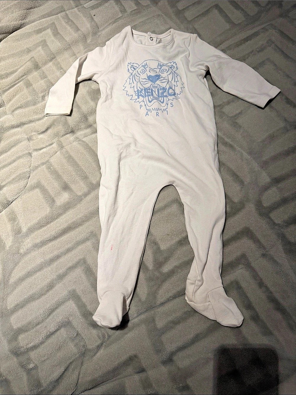 KENZO Baby 6M White Tiger Footie